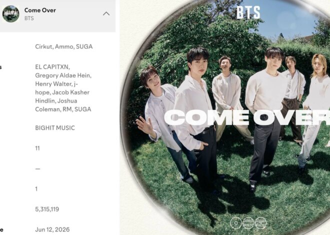 Tendências de “PARABÉNS BTS” no X as Come Over estreia em 11º lugar no Spotify Global e domina o iTunes Chart em 1º lugar