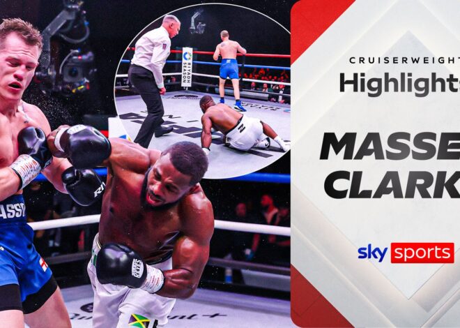 Destaques: Luta extraordinária enquanto Clarke se recupera de dois knockdowns para parar Massey