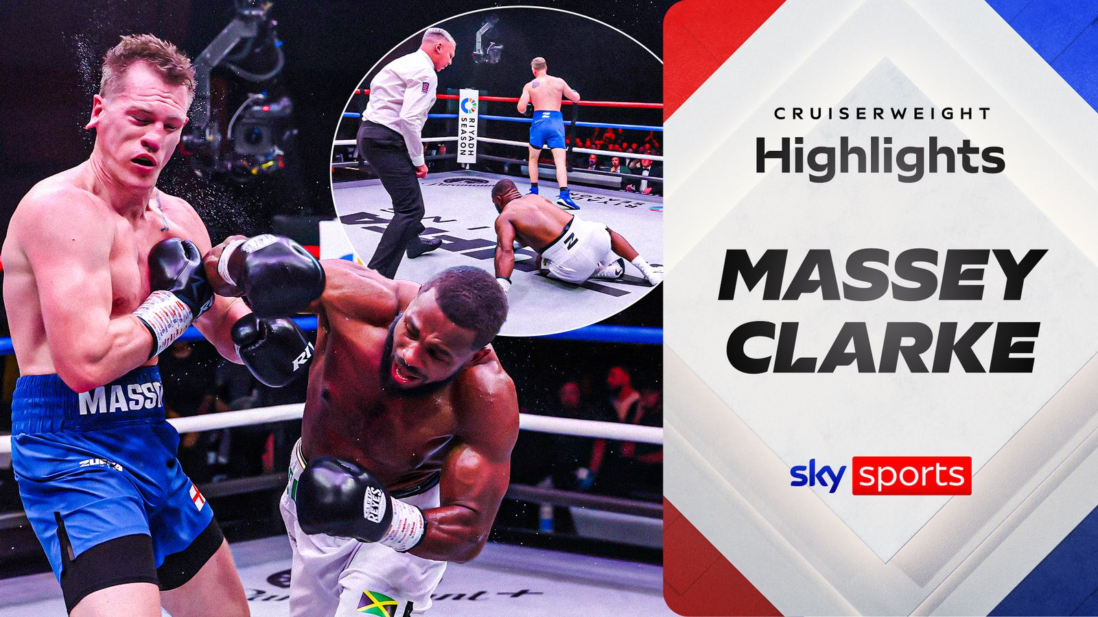 Destaques: Luta extraordinária enquanto Clarke se recupera de dois knockdowns para parar Massey