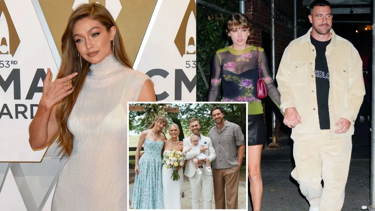 A melhor amiga de Taylor Swift, Gigi Hadid, serve um visual de “sorvete cremoso” em um vestido espartilho de US$ 14.500 para o casamento MSG de US$ 20.000.000 da cantora com Travis Kelce